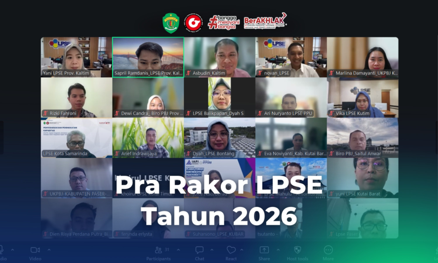 Matangkan Persiapan Rakor se-Kaltim, Biro PBJ Gelar Pertemuan Pra-Rakor LPSE Tahun 2026 Secara Daring