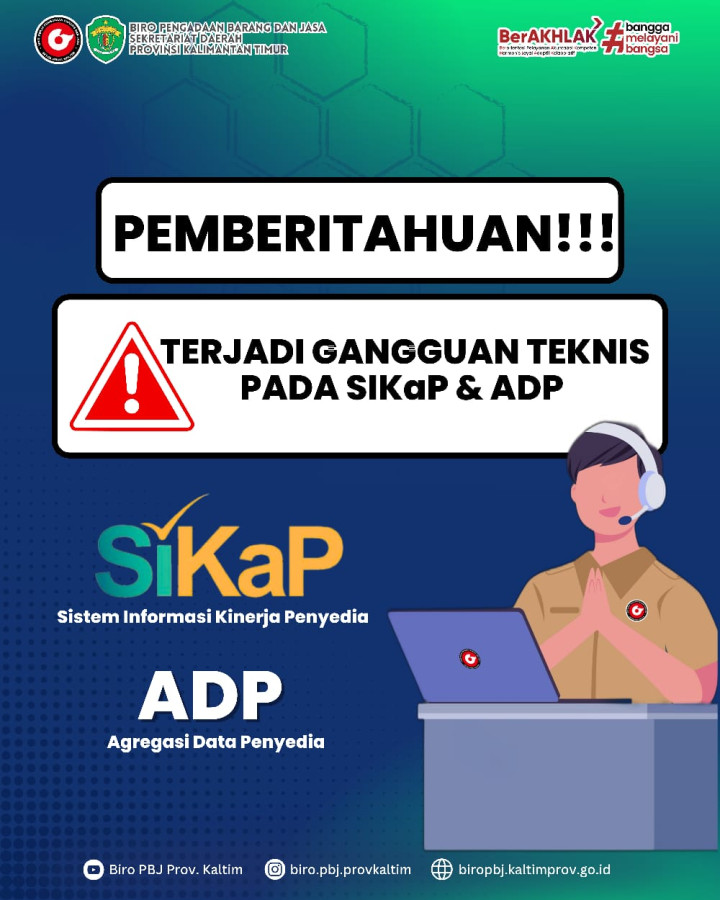 Pemberitahuan Gangguan Teknis Aplikasi Sikap