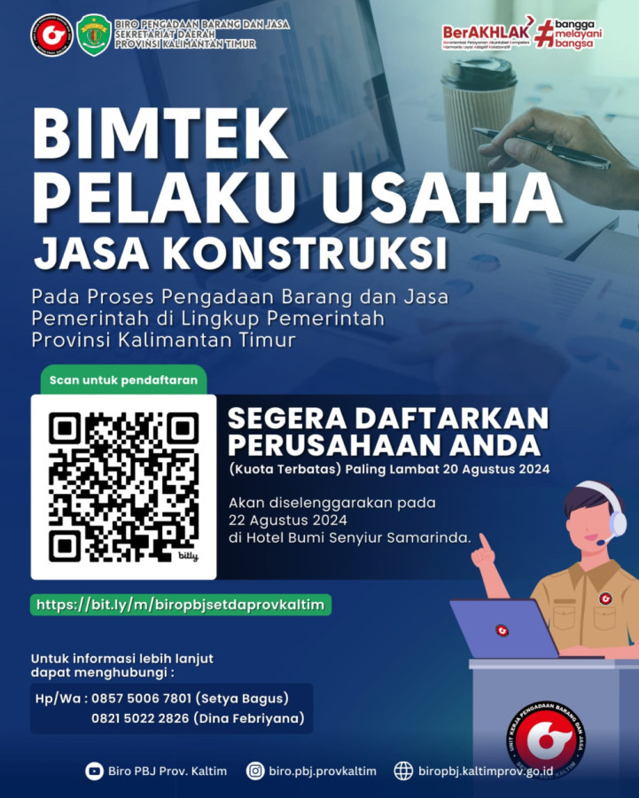 Pendaftaran Dibuka untuk Bimbingan Teknis Pengadaan Barang dan Jasa Pemerintah di Kaltim